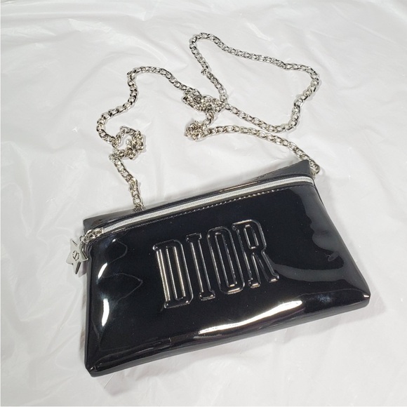 Dior Handbags - Dior Trousse Makeup Bag turned into Crossbody with Silver Chain